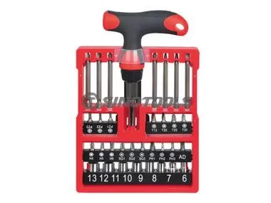 33PC T-Handle Ratchet Screwdriver Set