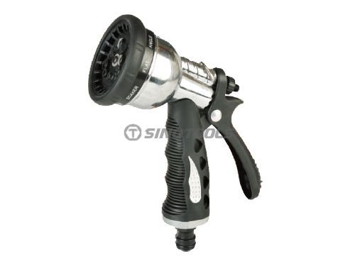 10-Way Plastic Hose Nozzle W/Chrome Plated